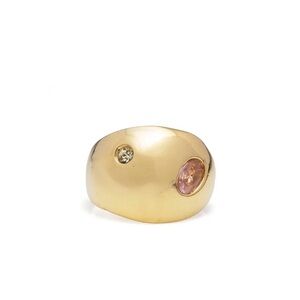 Mayamar Gold dome Ring with rose and Yellow‎ zirconia size 5